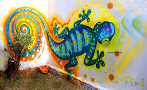 “Gecko” Mural by Fiorella Podesta, Art by Fio