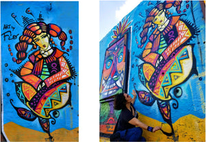 “Levita” Mural by Fiorella Podesta, Art by Fio