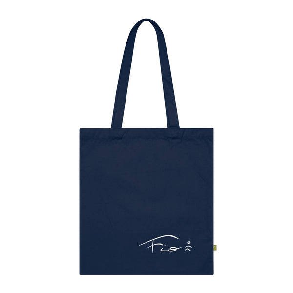 Bolso de tela Shiva Meditativo – Arte espiritual azul y naranja, algodón orgánico